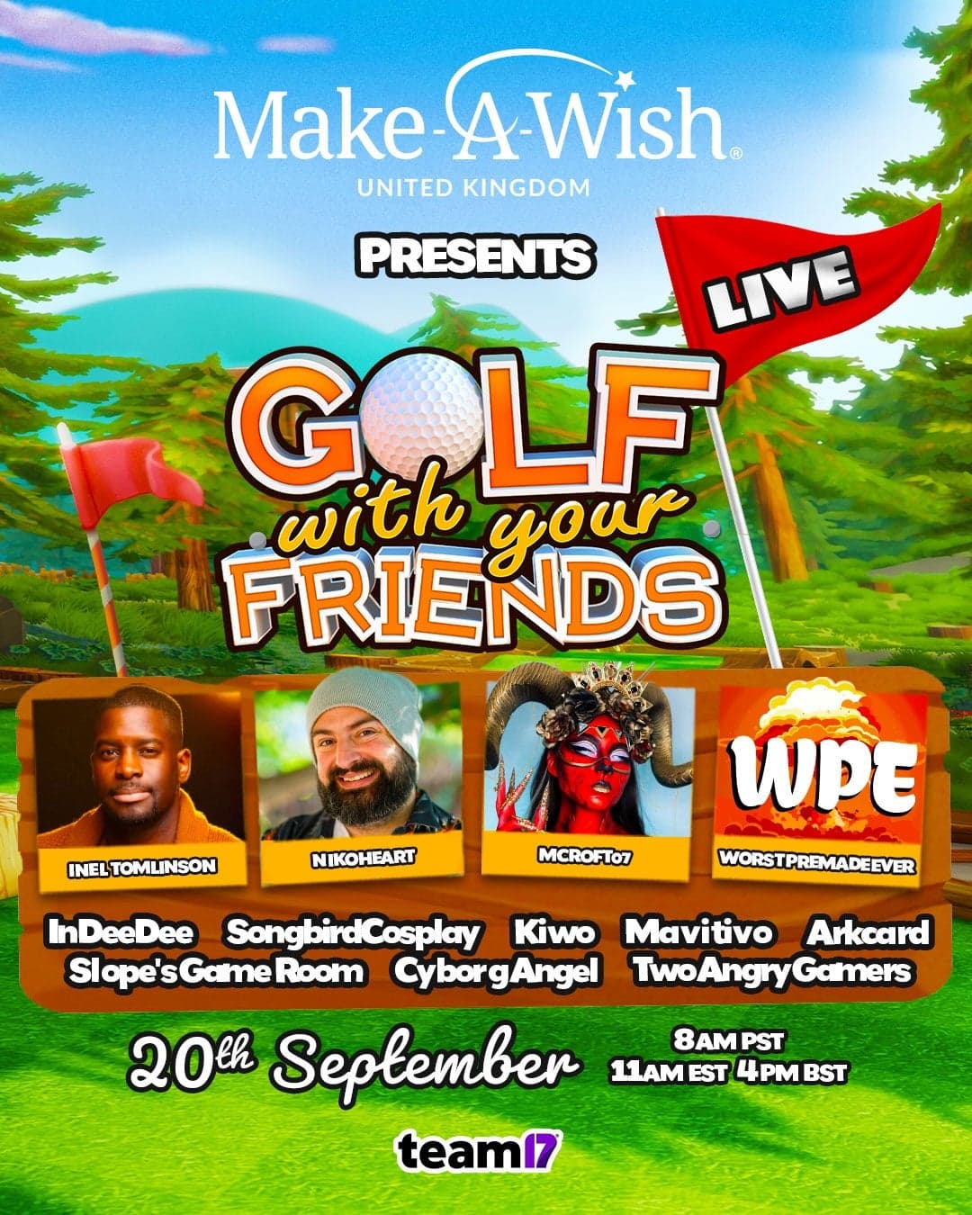 رویداد خیرخواهانه Make-A-Wish UK با بازی Golf With Your Friends