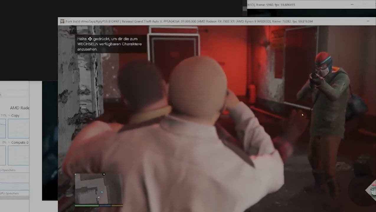 اجرای نسخه پلیاستیشن ۵ بازی GTA V روی کامپیوتر با نرخ ۶۰ فریم